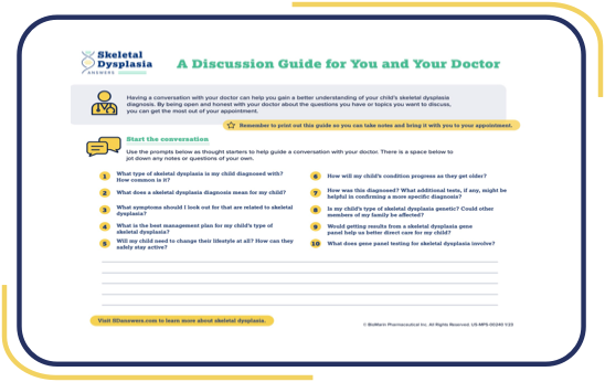 Icon of skeletal dysplasia doctor discussion guide (DDG)