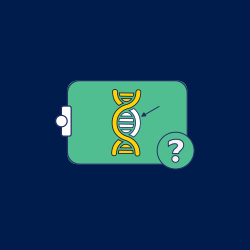Icon of a DNA strand explaining use of a skeletal dysplasia genetic testing panel